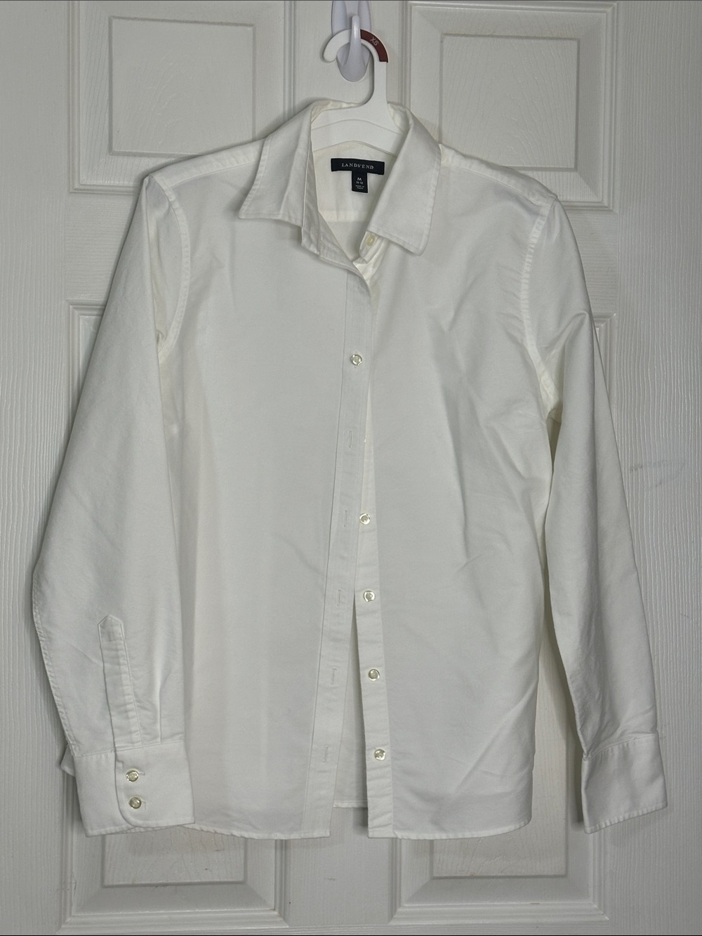 Lands' End Men's White Button-Up Dress Shirt